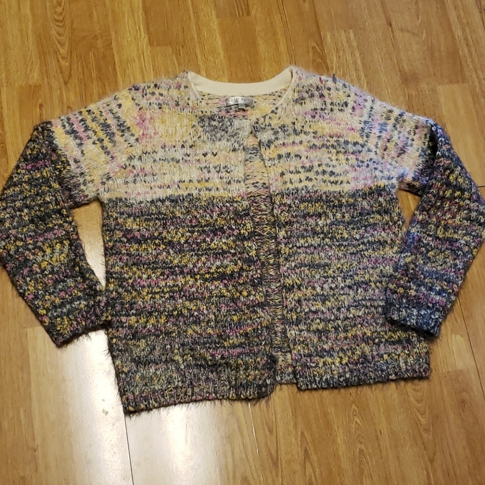 Solitaire Ravi Khosla fuzzy cardigan sz small